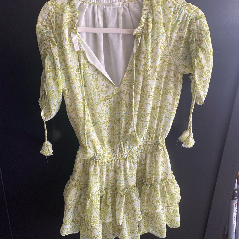 We’re all pretty girls green floral dress